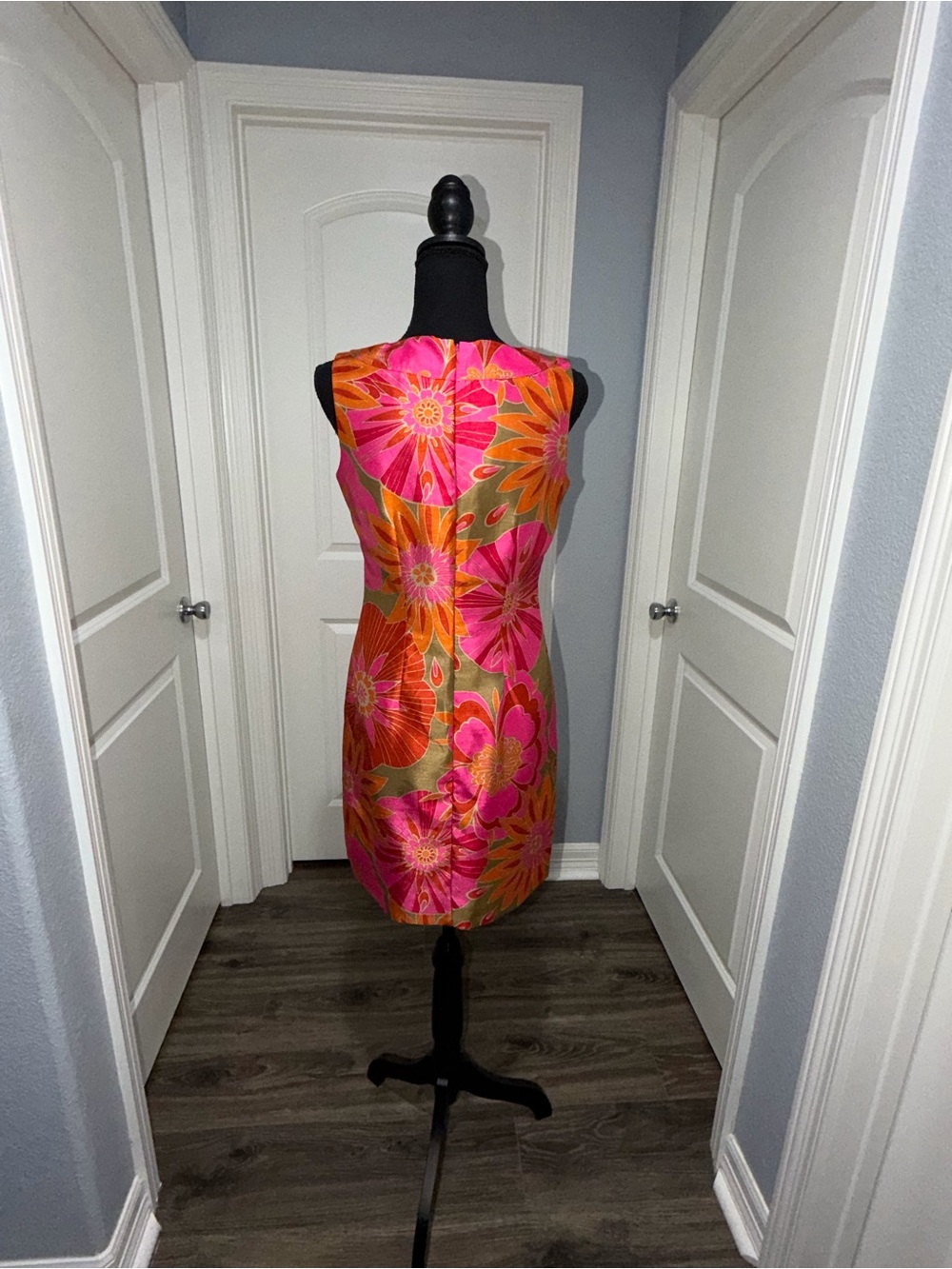 Jessica Howard Pink & Orange Floral Shift Dress size 6P - Picture 2 of 10